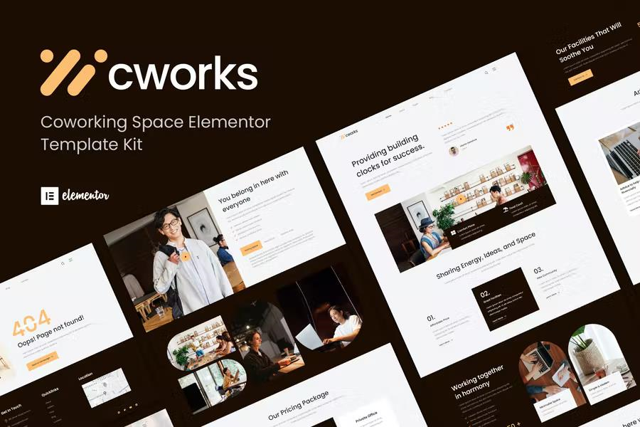 CWORKS – COWORKING SPACE ELEMENTOR TEMPLATE KIT